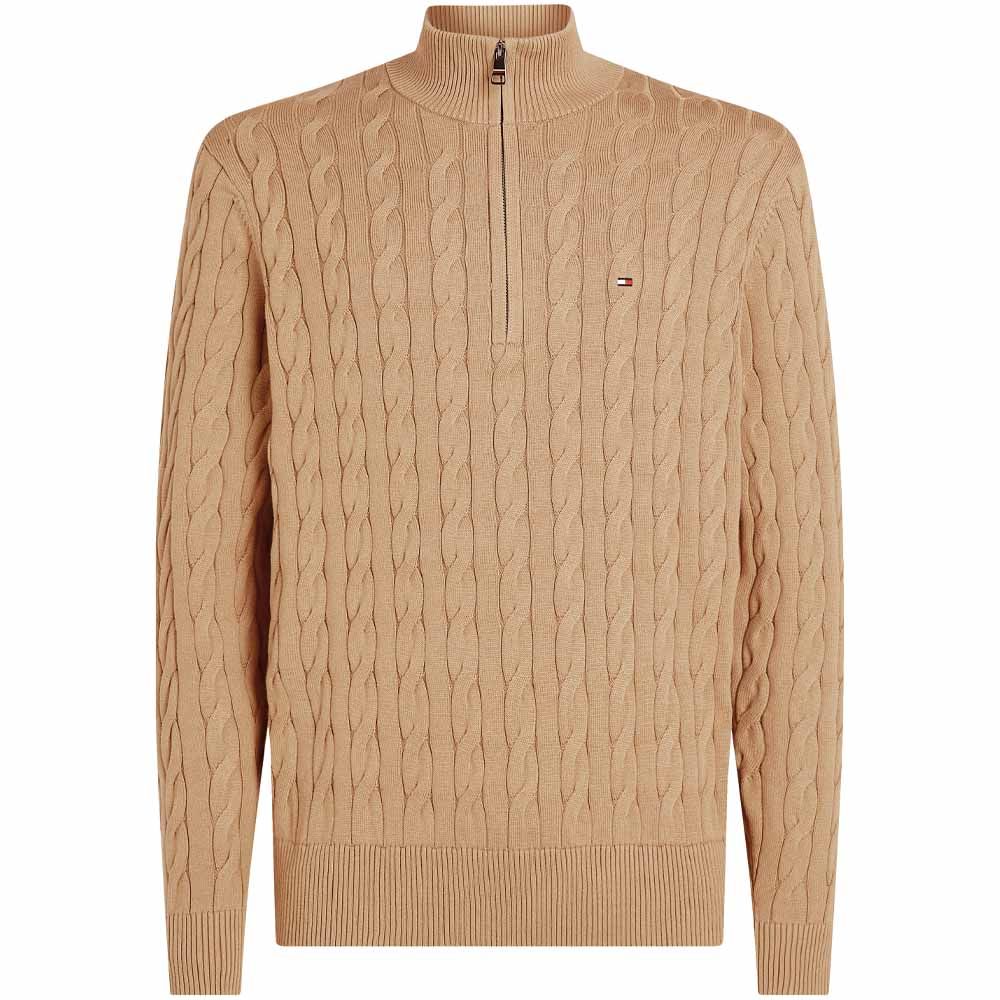 Tommy Hilfiger Classic Cable Zip Sweater - Beige