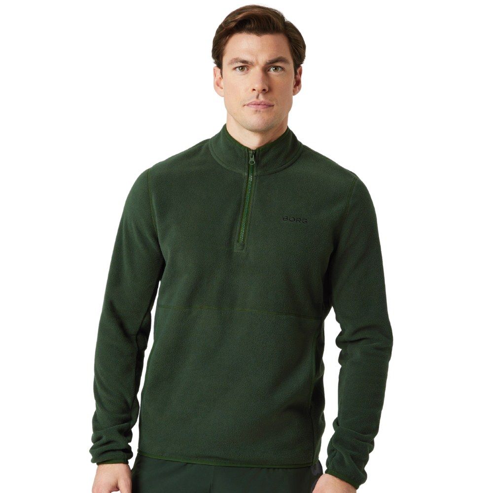 Björn Borg Borg Half Zip Fleece Pullover - Dark Green