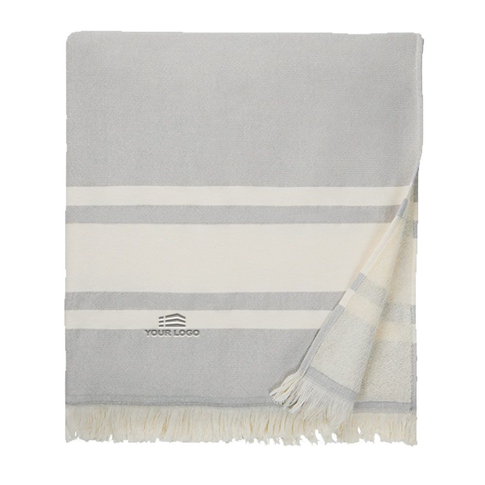 Perosnalised Grey Hammam Beach Towel