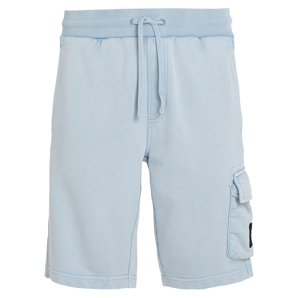 Calvin Klein Logo Badge Washed Jogging Short - Light Blue