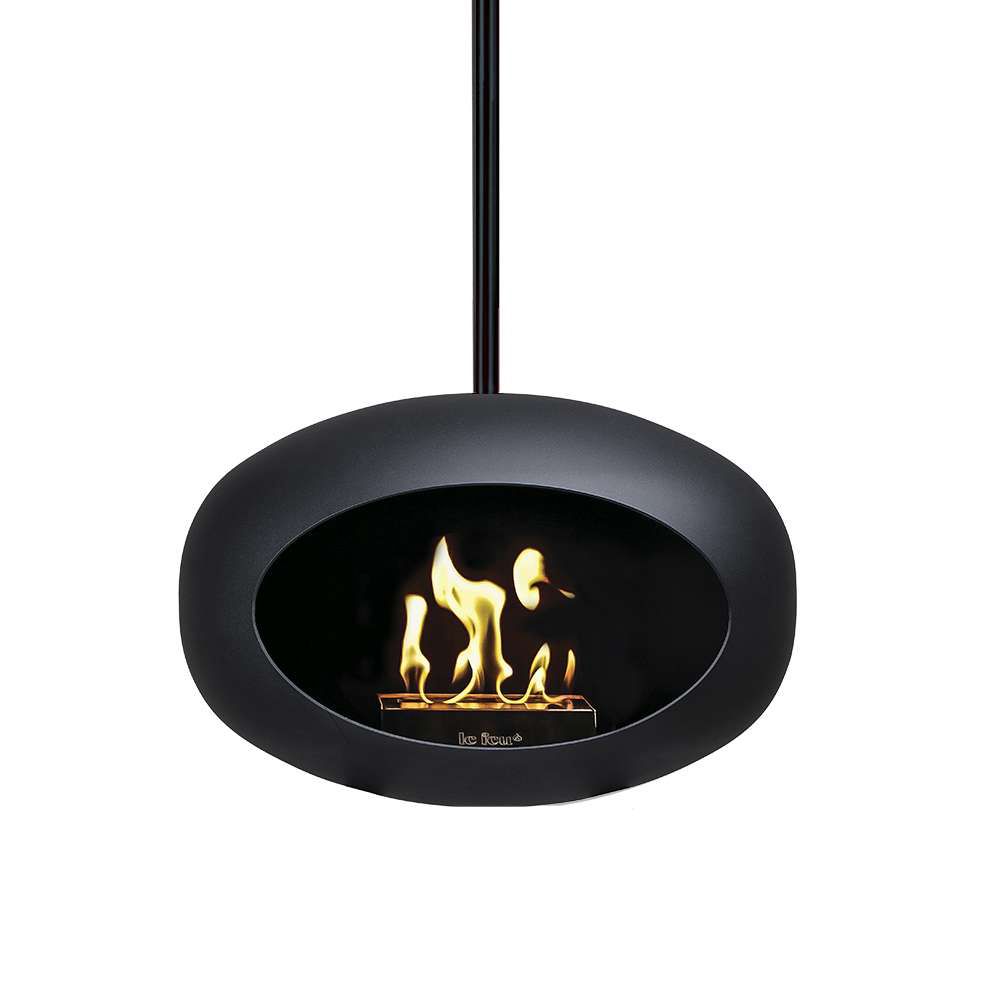 Le Feu Bio Fireplace Black Sky Black Pole