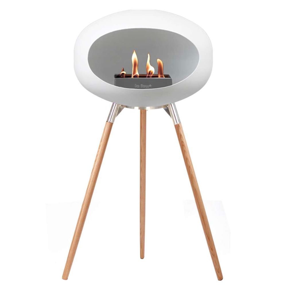 Le Feu Bio Fireplace White Ground Wood High - Soaptreated Oak