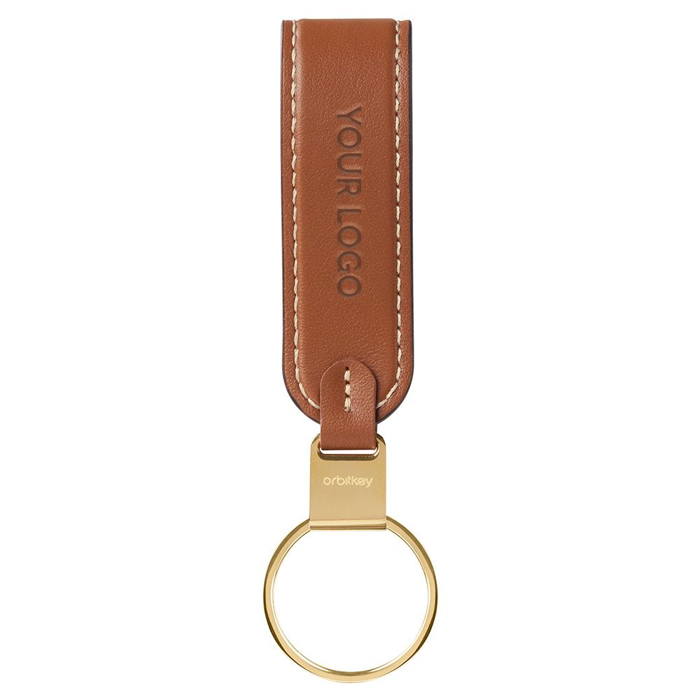 Personalised Orbitkey Loop Keychain - Caramel