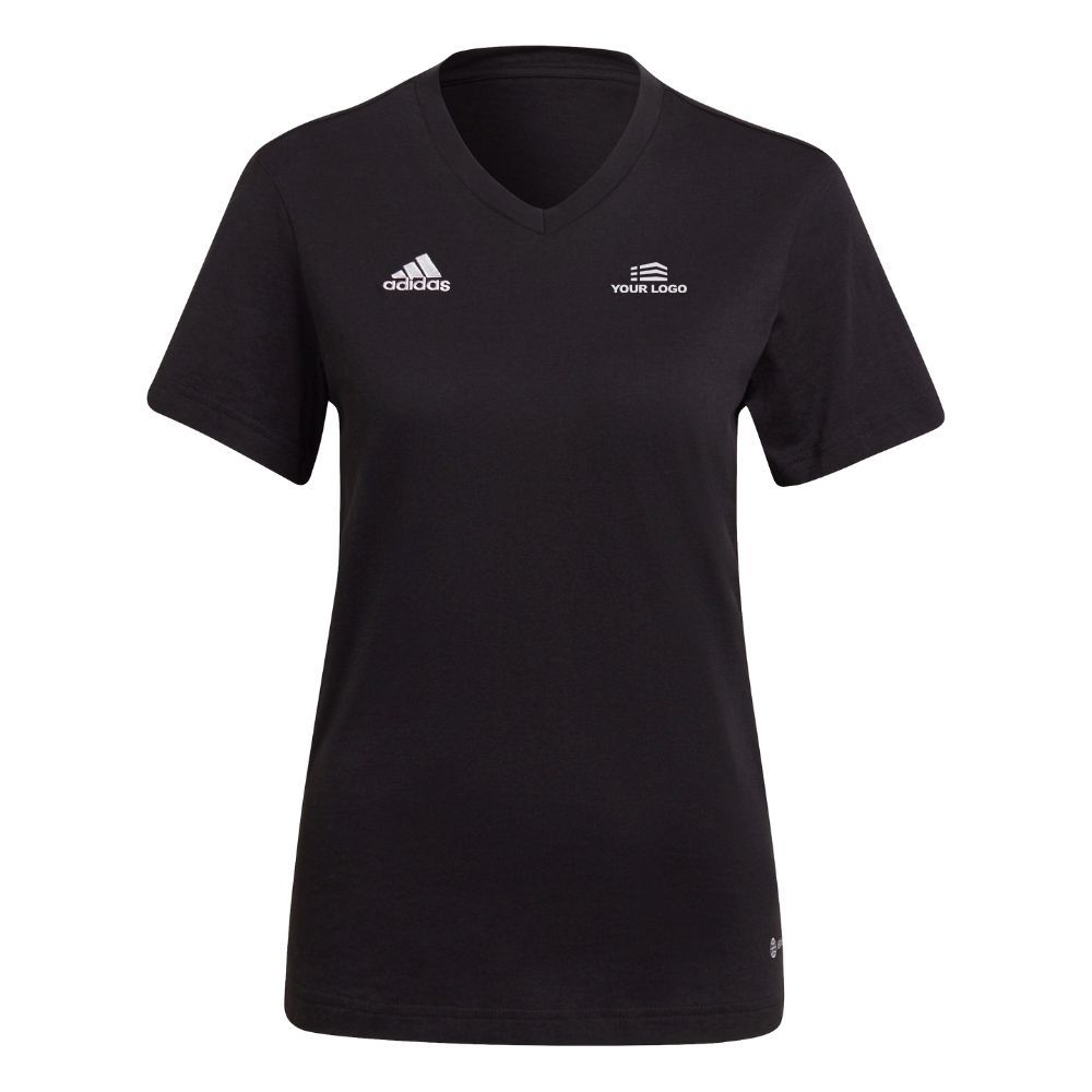 Gepersonaliseerd Adidas Katoenen T-shirt - Dames - Zwart