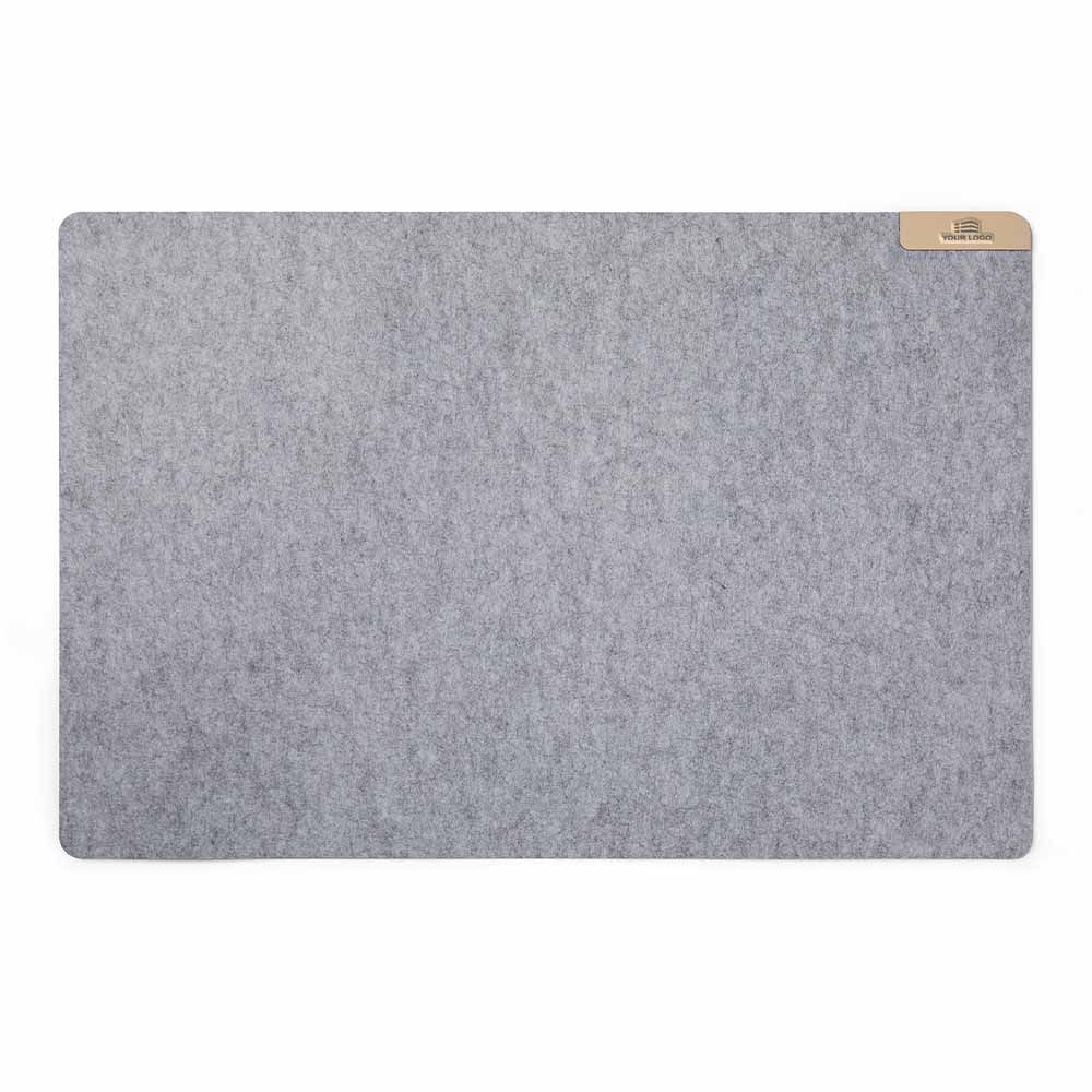 Personalised Recycled Felt Desk Pad - Grey