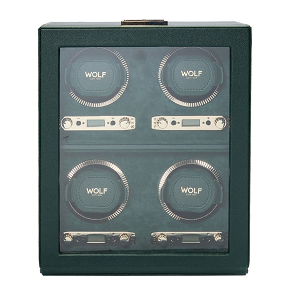 WOLF British Racing 4 Piece Watch Winder - Green