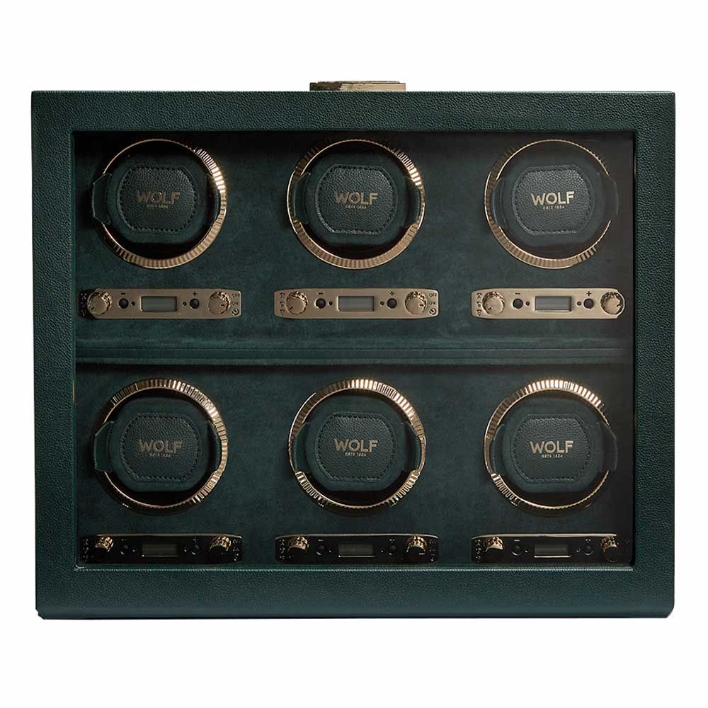 WOLF British Racing 6 Piece Watch Winder - Groen