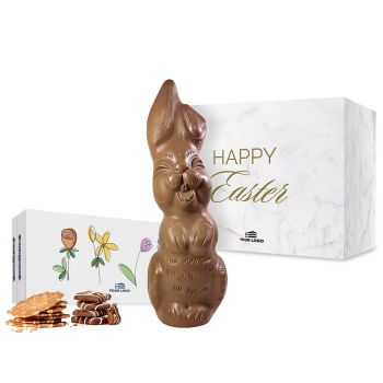 Chocolate Bunny & Jules Destrooper Biscuits Gift Box