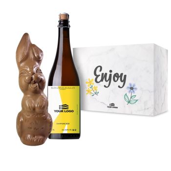 Boîte Cadeau Lapin de Pâques & Bière Brutes Personnalisée