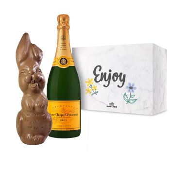 Boîte Cadeau Lapin de Pâques & Veuve Clicquot Champagne