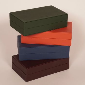House of Nobilique Leather Card Box - Orange