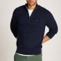Tommy Hilfiger Classic Cable Zip Sweater - Blue