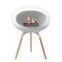 Le Feu Bio Fireplace White Ground Wood Low - Soaptreated Oak
