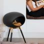 Le Feu Bio Fireplace Ground Wood Low Rosé Gold - Black Oak