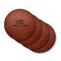 Gepersonaliseerde Set Van 4 Leren Onderzetters - Cognac