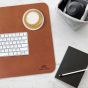 Personalised Leather Desk Pad - Cognac