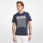 Michael Kors Newsprint Logo T-Shirt - Navy