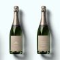Gepersonaliseerd Champagne Duo Houten Bruiloft Geschenkdoos