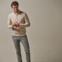 Profuomo Woolen Pullover Half Zip - Off White