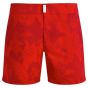 Vilebrequin Swim Shorts Flat Belt Flower Power - Red