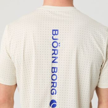 Björn Borg Borg Running Perforated T-Shirt - Off White