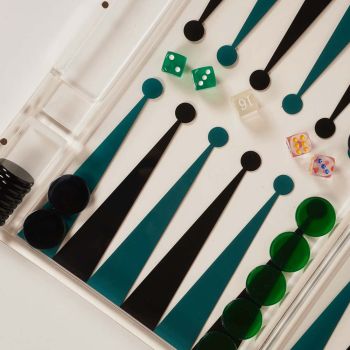 House of Nobilique Backgammon Portable - Noir/Vert