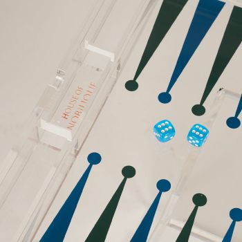 House of Nobilique Bærbart backgammon - grøn/blå