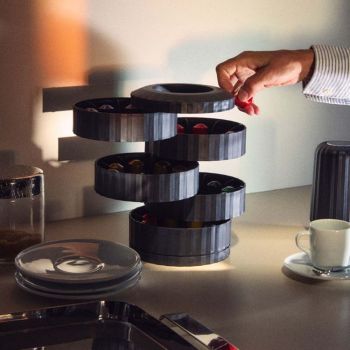 Alessi Porte-Capsules Plissé - Noir