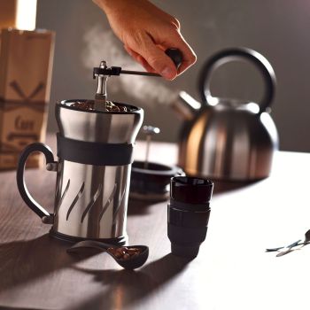 Peugeot Paris Press kaffekværn og -kande 2-i-1