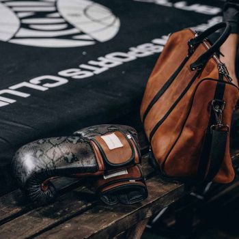 Modest Vintage Player Leather Boxing Gloves - Black Snake Skin