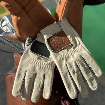 Modest Vintage Player Leather Cabretta Golf Glove - Brown/Cream