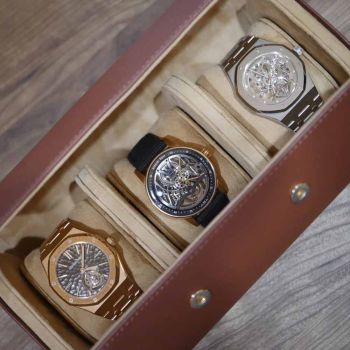 Trio Watch Roll - Cappuccino