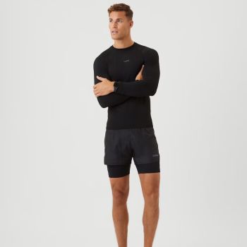 Björn Borg Borg T-Shirt De Courses À Manches Longues Sans Coutures - Noir