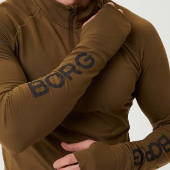 Björn Borg Borg Midlayer Half Zip - Mørk olivengrøn