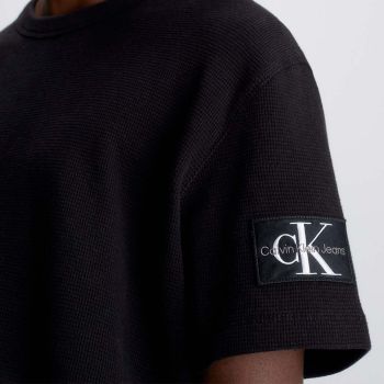 Calvin Klein T-shirt Gaufré Avec Logo - Noir
