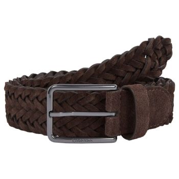 Calvin Klein Leather Braided Belt - Brown