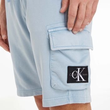 Calvin Klein Short De Jogging Délavé Avec Logo - Bleu Clair