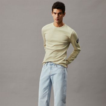 Calvin Klein Pull Gaufré Avec Logo - Green Haze