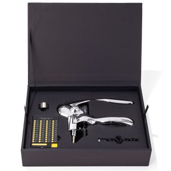 Chrome lever corkscrew gift box