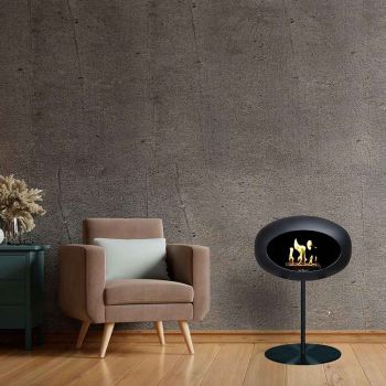 Le Feu Bio Fireplace Ground Steel Low - Sort 