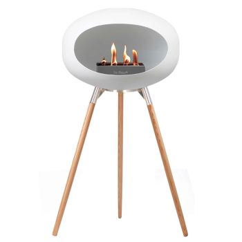 Le Feu Bio Fireplace White Ground Wood High - Soaptreated Oak