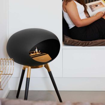 Le Feu Bio Fireplace Ground Wood Low Rosé Gold - Sort eg