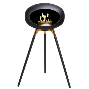 Le Feu Bio Fireplace Ground Wood High Rosé Gold - Black Oak