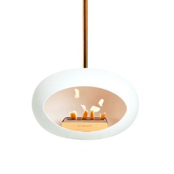 Le Feu Bio Fireplace White Sky 140 - Rosé Gold Pole