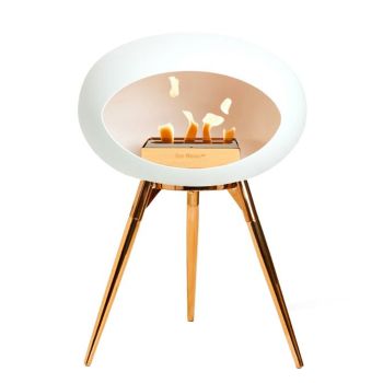 Le Feu Bio Fireplace White Ground Low - Rosé Gold