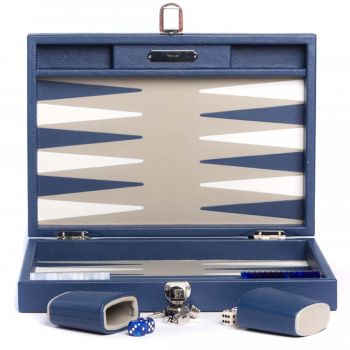 Leather Backgammon Buffalo Bleu de France