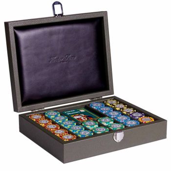 Hector Saxe Set De Poker En Cuir - Kaki