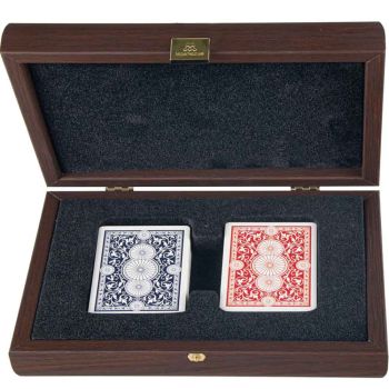 Manopoulus Playing Cards Case - Dark Brown Wood