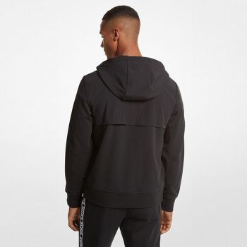 Michael Kors Logo Tape Zip-Up Hoodie - Black