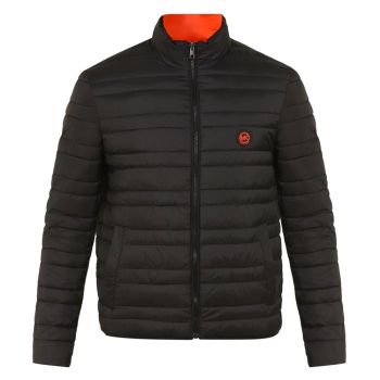 Michael Kors Vendbar quiltet pufferjakke - sort/orange